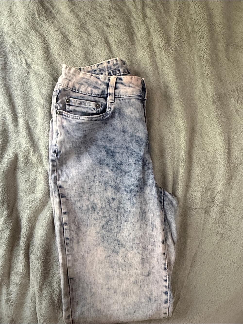 Noisy May Women's Acid Wash Skinny Jeans - Light pink and Blue